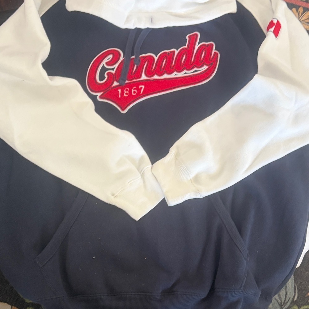 Men's Canada Hoodie - Navy and White and Red - Picture 2 of 5